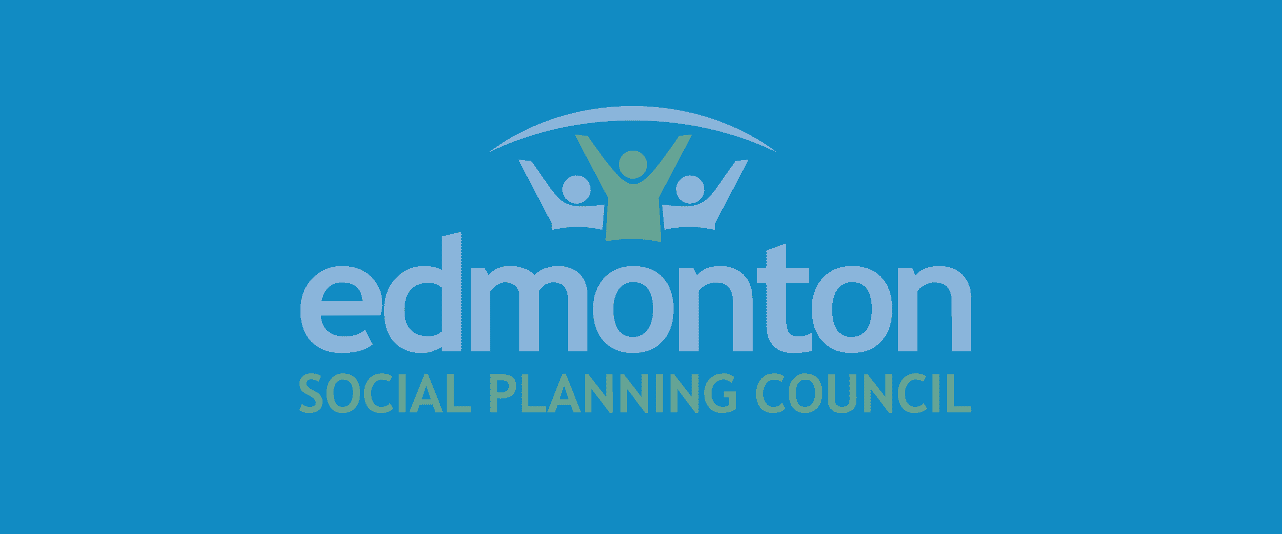 Edmonton Social Planning Council logo on blue background.