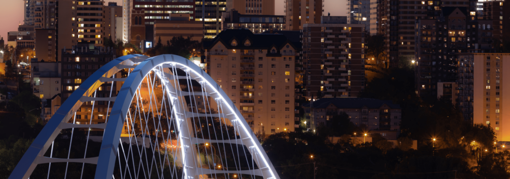 Walterdale Bridge at night